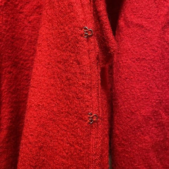 Charter Club women’s red 100% wool sweater cardigan size xl - Picture 4 of 7